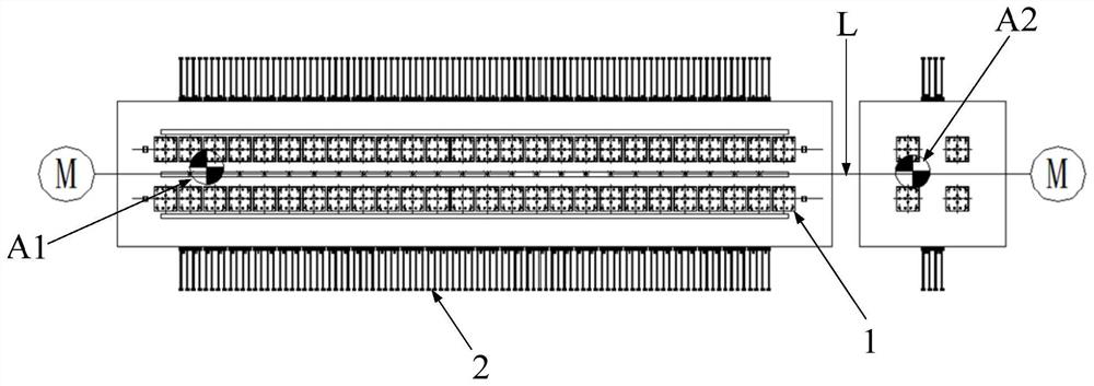 Measurement and control station fixed in vibration table foundation structure and construction method