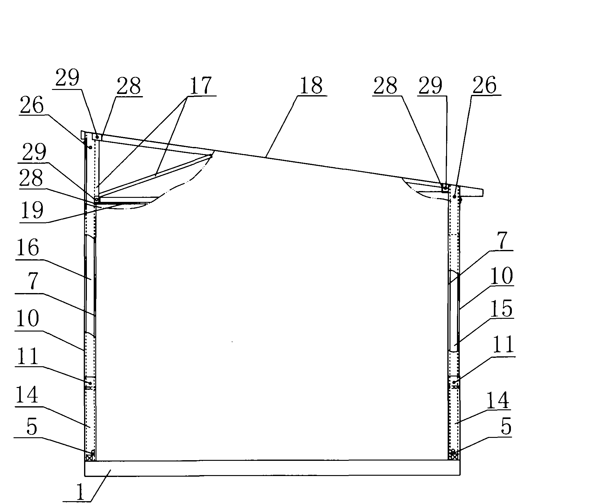 Integral foldable integral hoisting dismountable mobile toilet