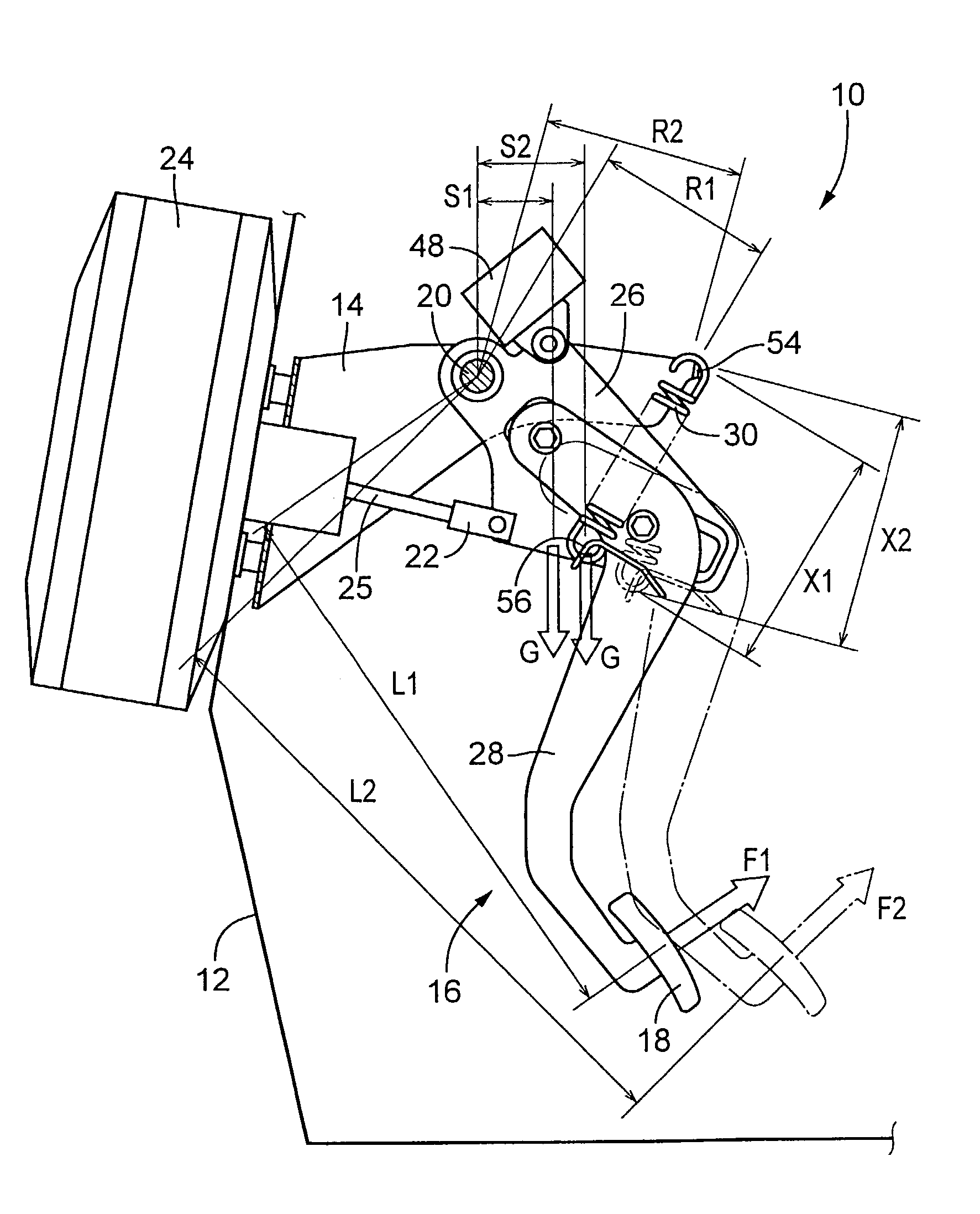 Pedal device wherein non-operated position of operating portion is adjustable