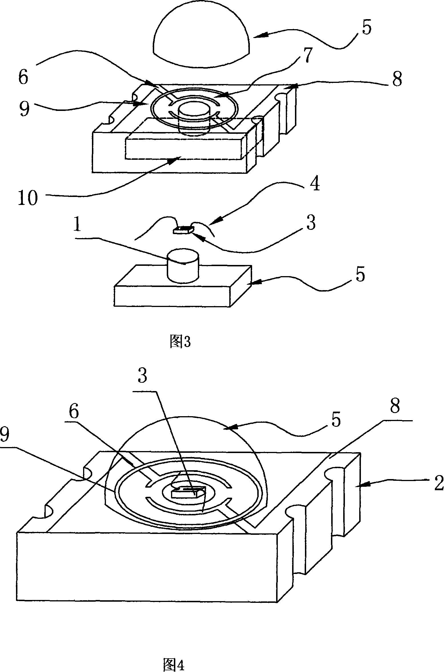 Power luminous diode packaging structure