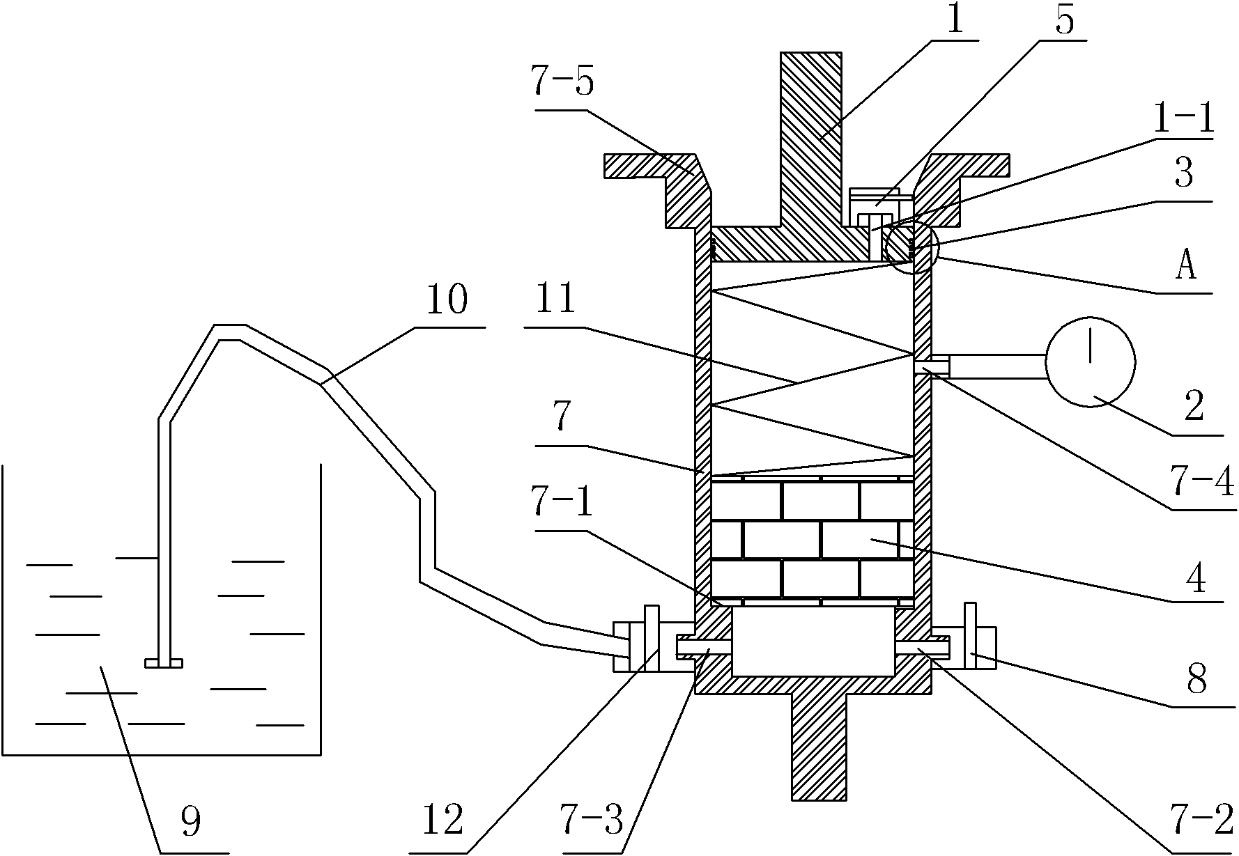 Test device and method for water-temperature coupling in open type asphalt mixture