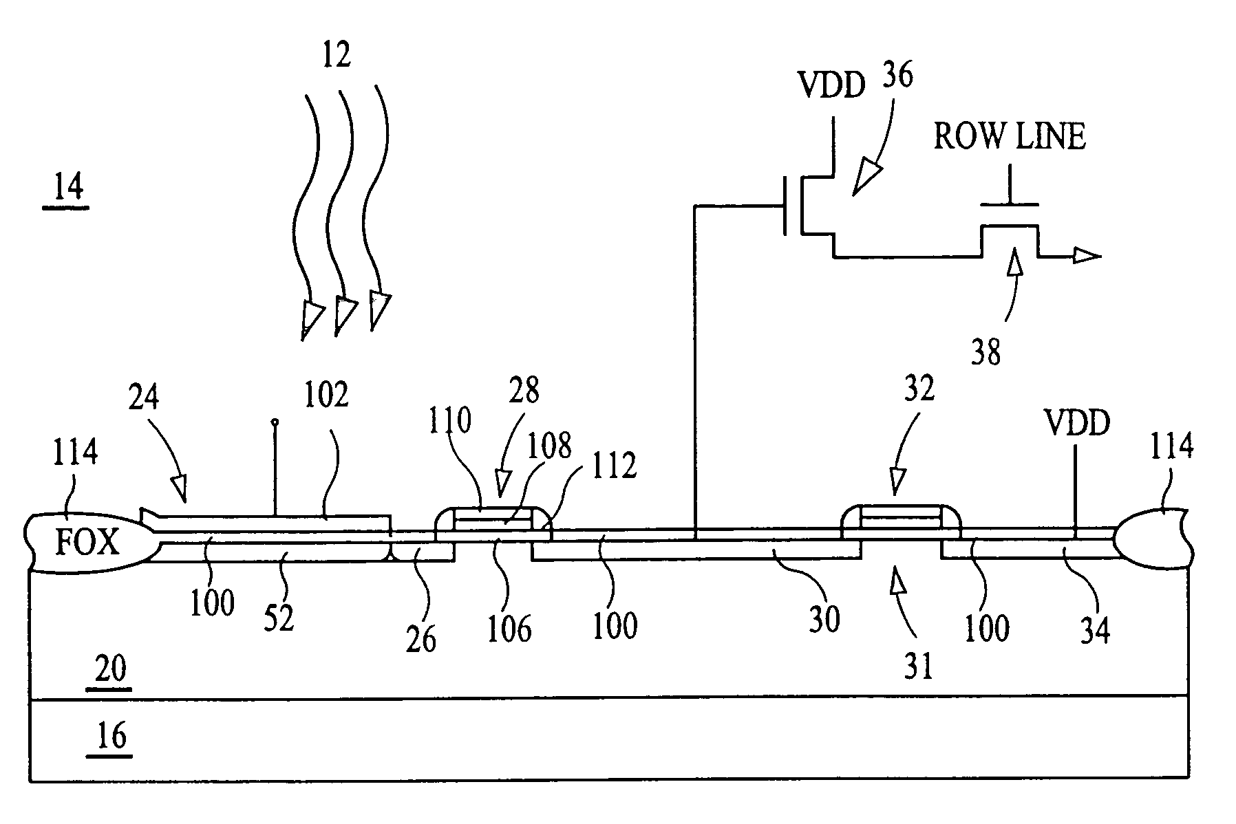 Photogate with improved short wavelength response for a CMOS imager