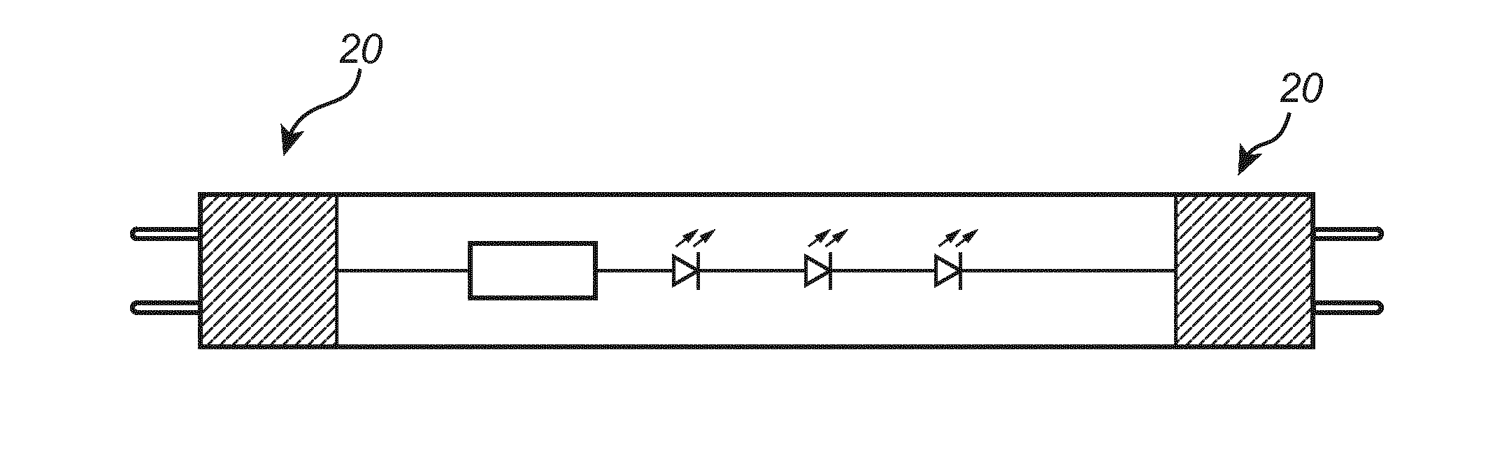 LED tube for retrofitting in a fluorescent tube lighting fixture