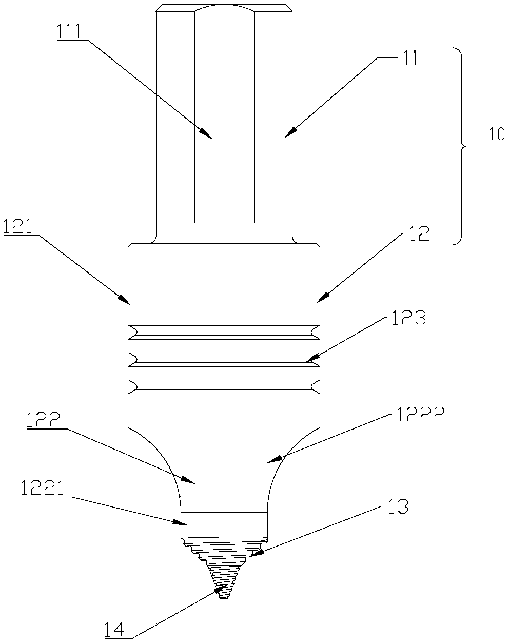 Stirring head for friction stir welding of fillet joint