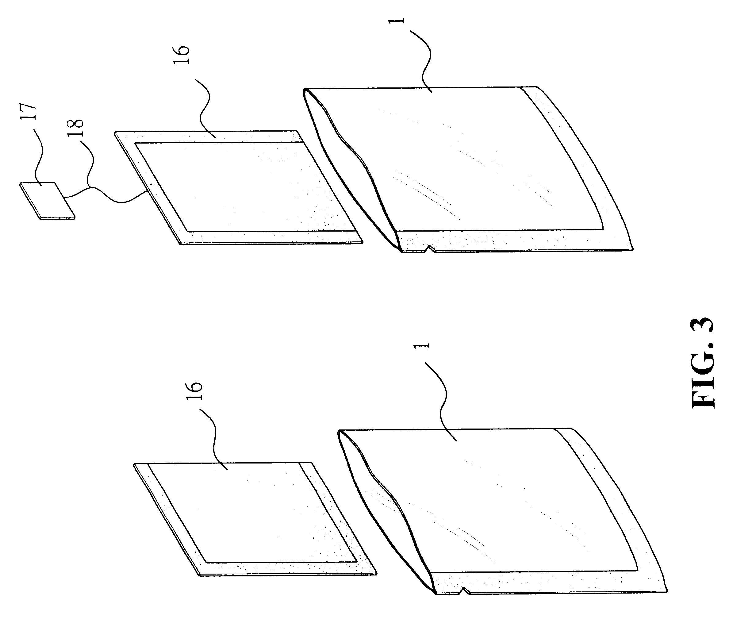 Filling device of a dual layered filling and packing device