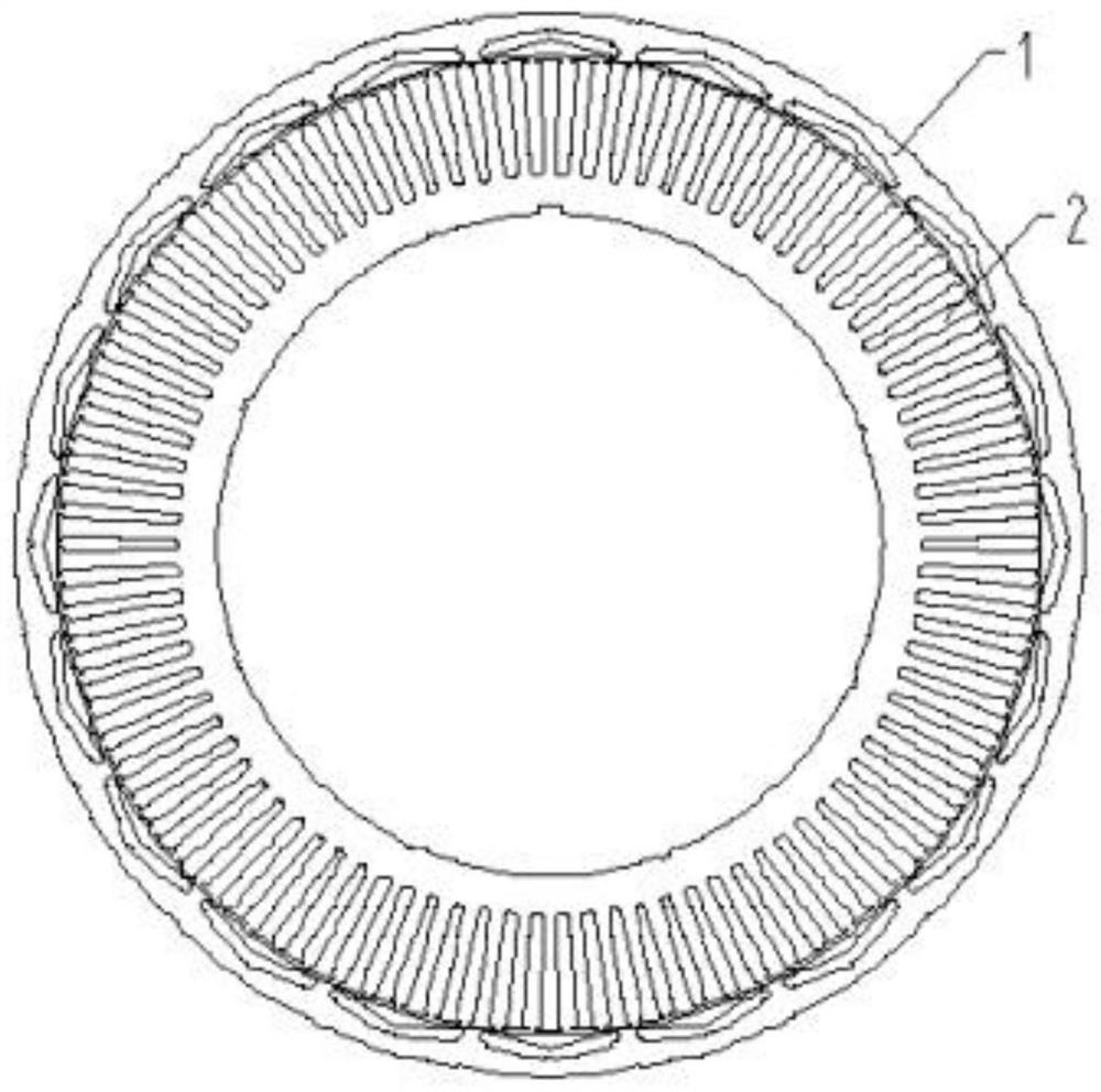 Iron core punching sheet for outer rotor permanent magnet synchronous motor