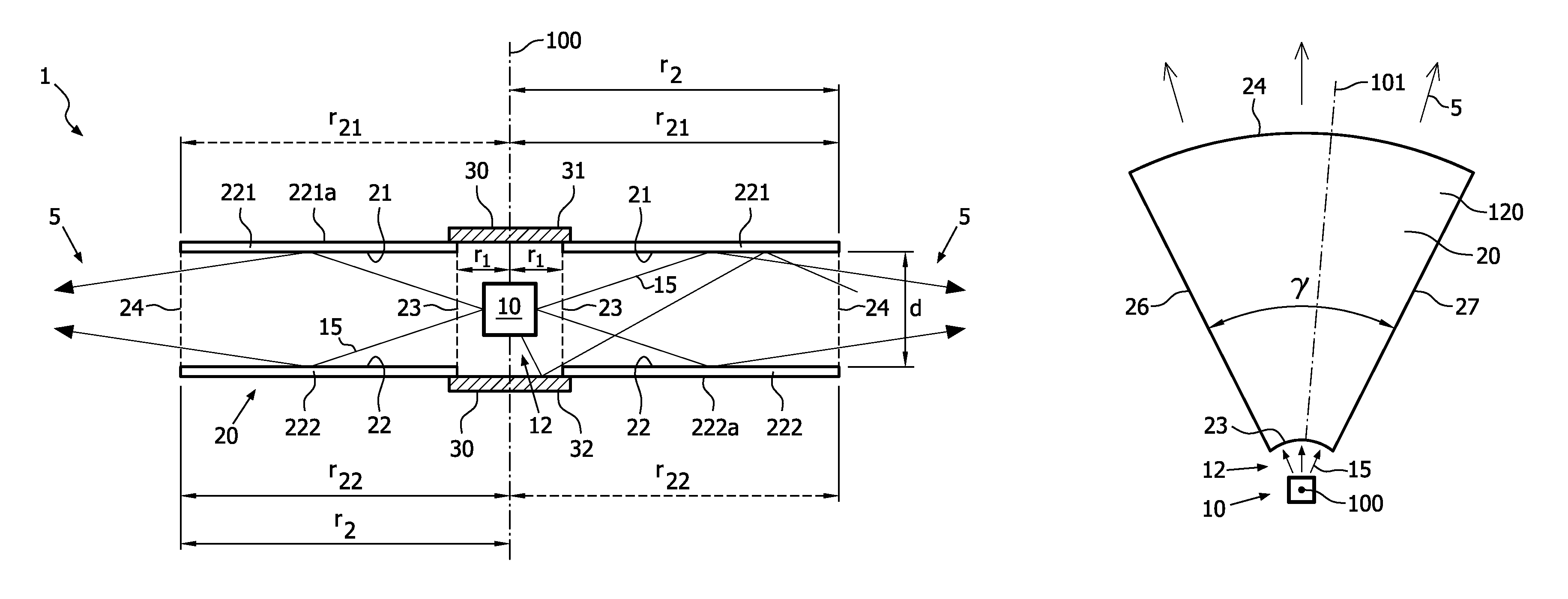 Round illumination device