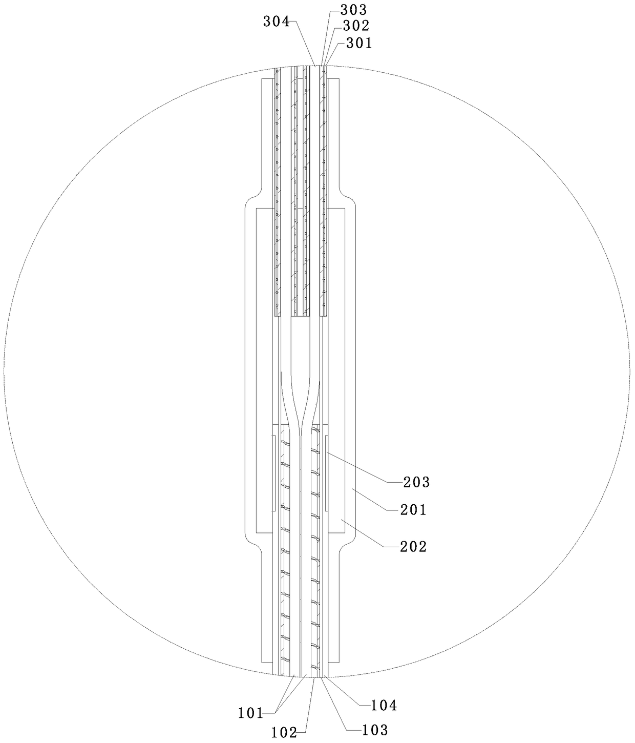 Optical cable branch line protection structure