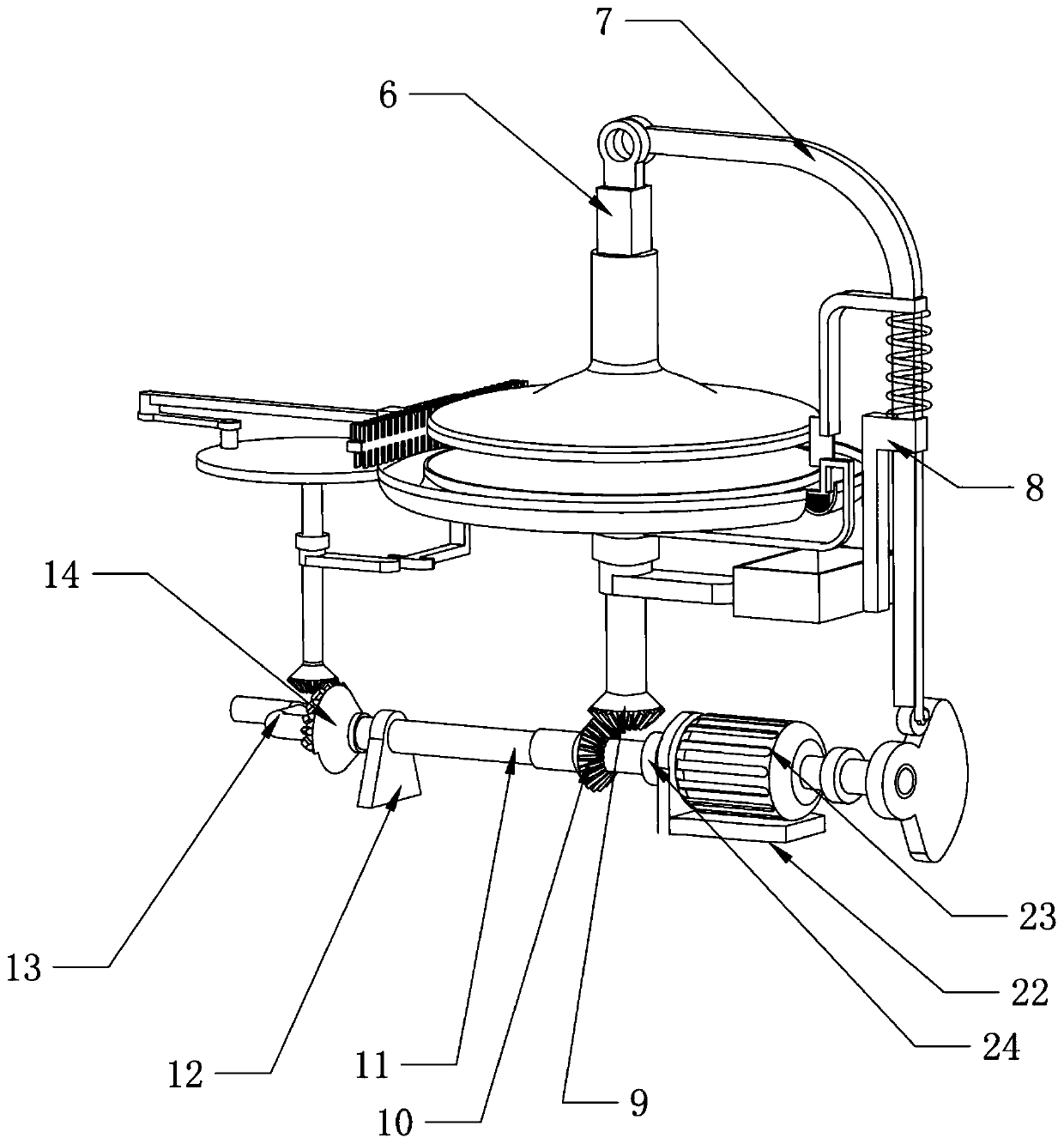 Medicinal herb grinding device for preventing medicine adhesion