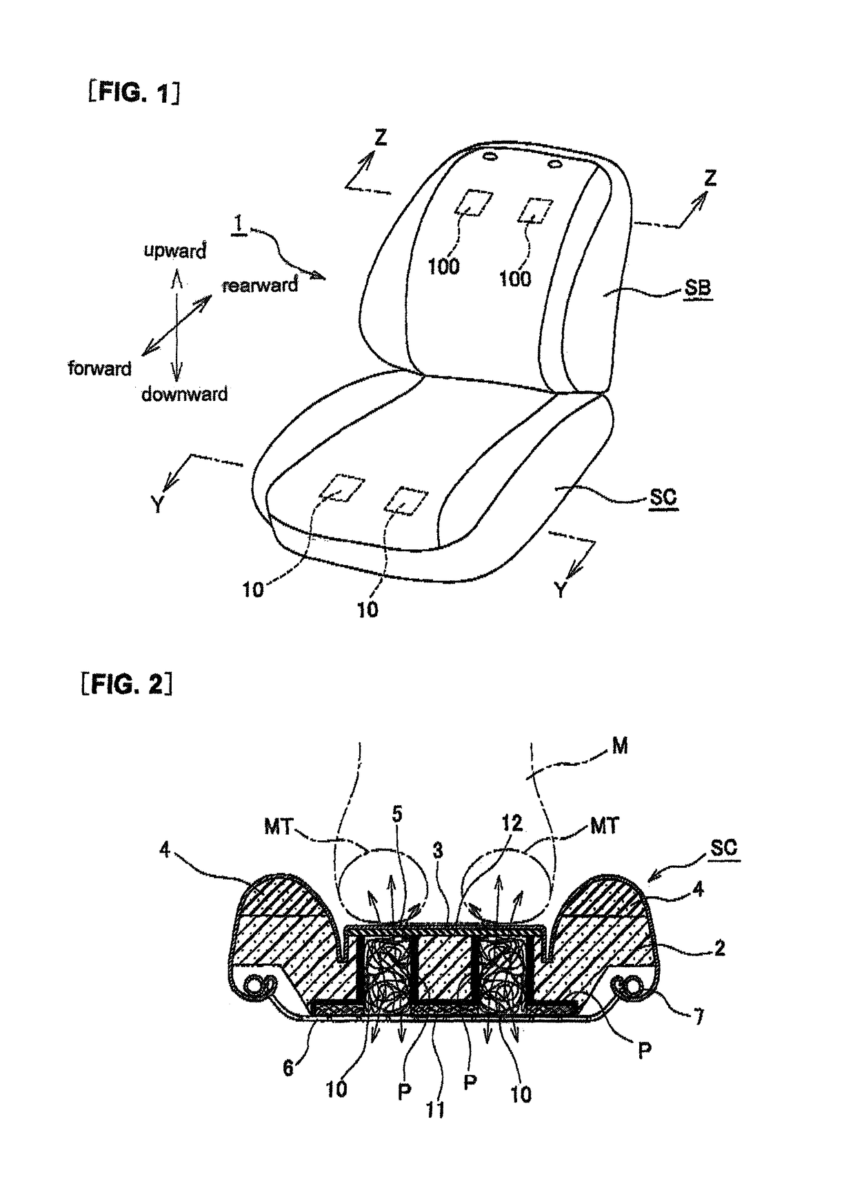 Seat with ventilative property