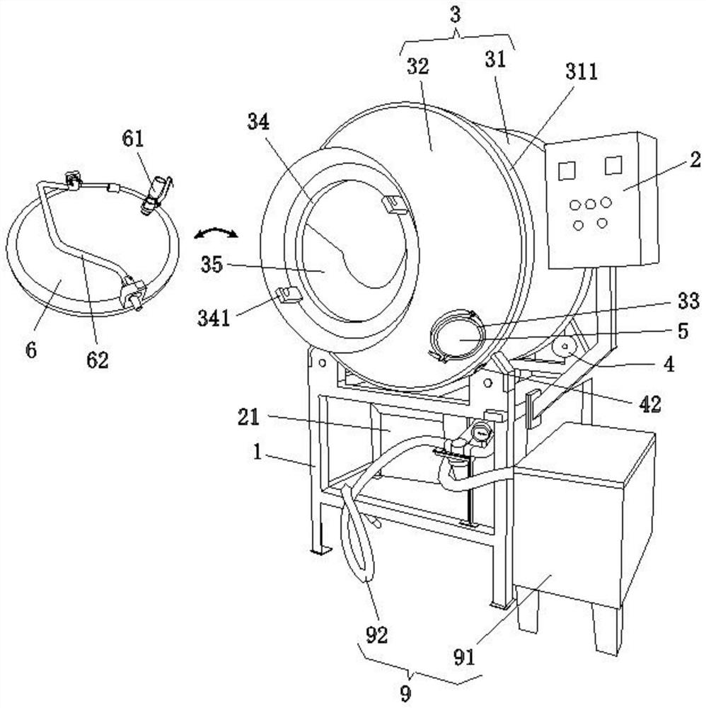 Curing device for accelerating curing of puffed food