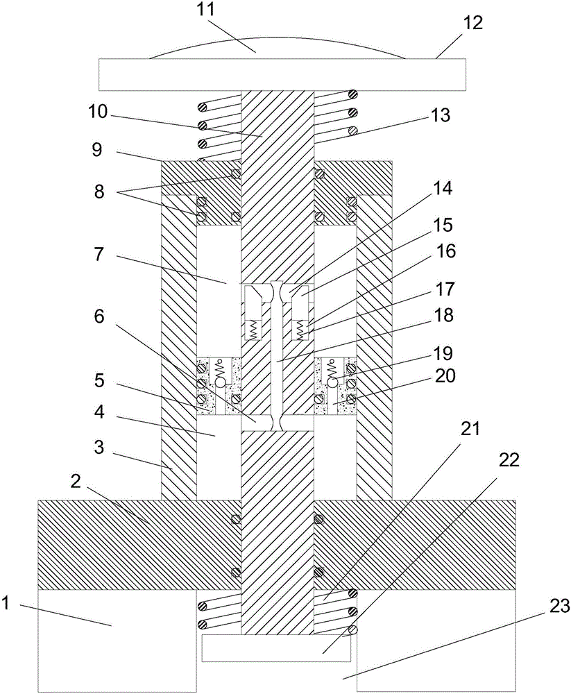 Slow-rebounding hydraulic limit buffer device for elevator