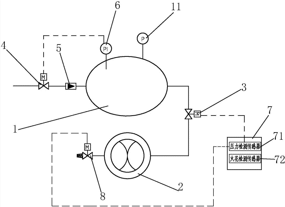 Pipe pressure type explosion suppression valve