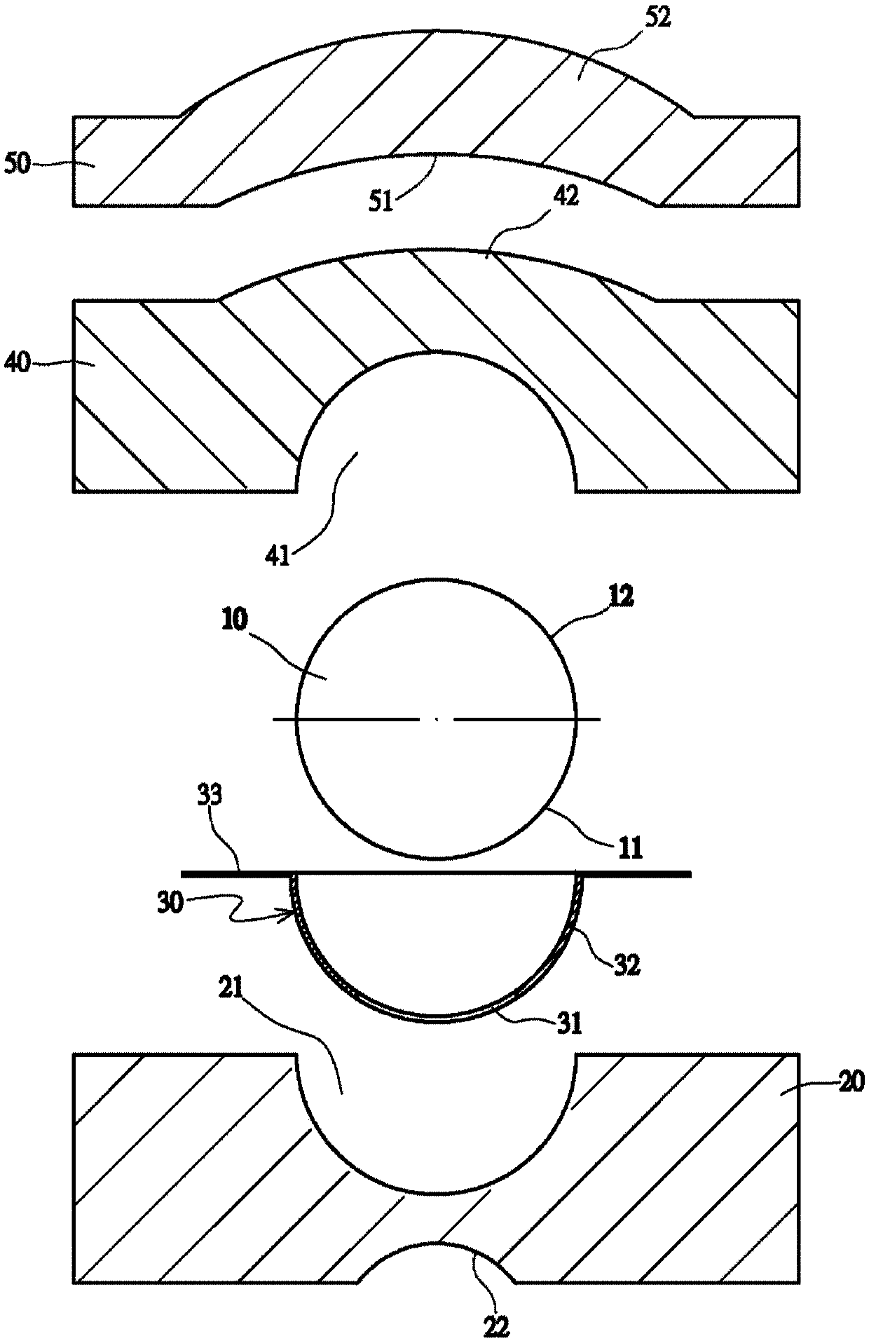 Lens structure made of materials with different refractive indexes