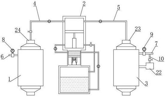 Hydraulic accumulator gas charging device and its gas charging method based on oilfield petrochemical