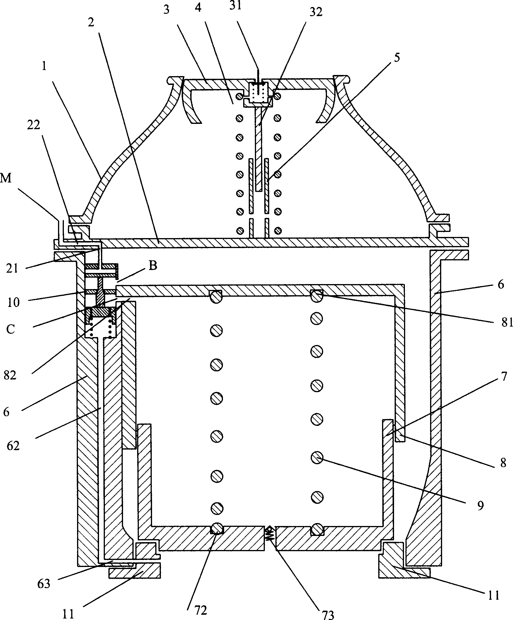 Valve of underground well for controlling gas