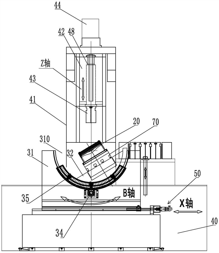 Vertical external broaching machine for broaching inner mortise of annular workpiece and broaching method