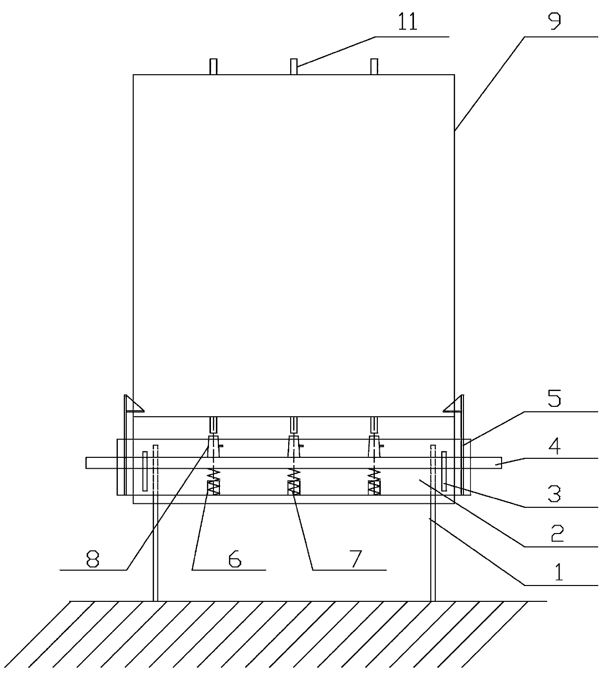 Simple device for assembling pressure steel pipe stiffening ring