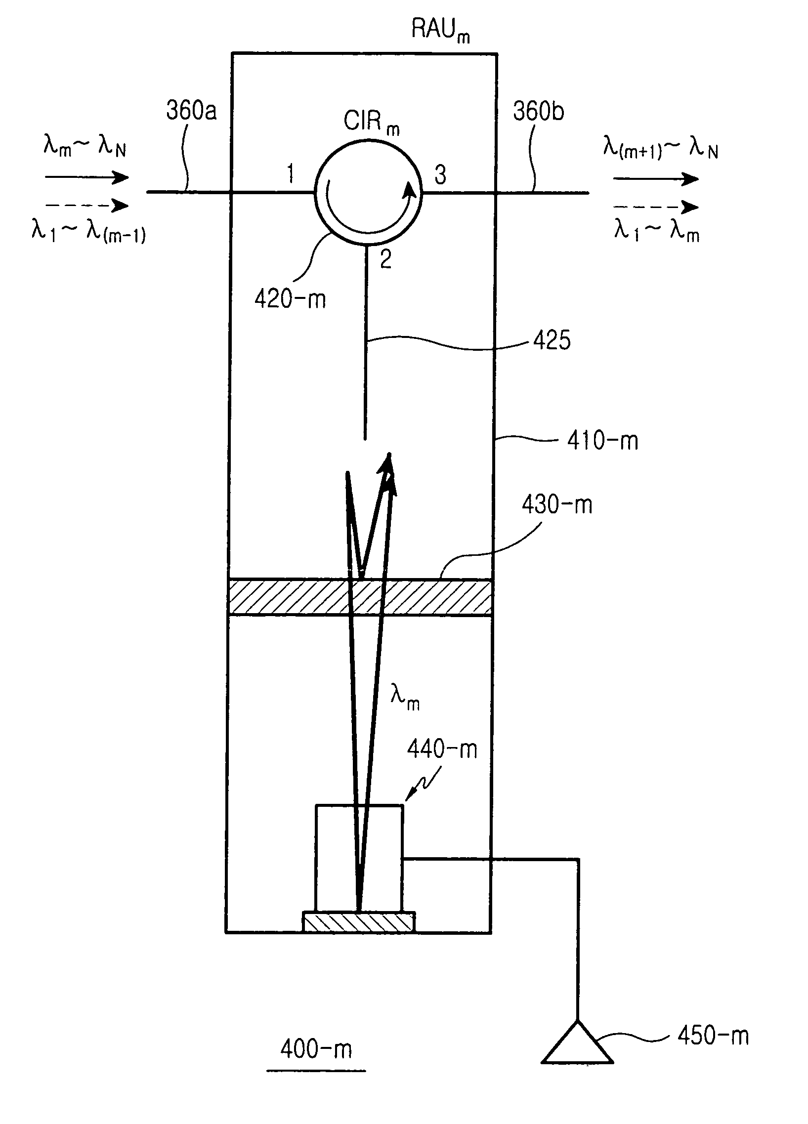 Remote antenna unit and wavelength division multiplexing radio-over-fiber network