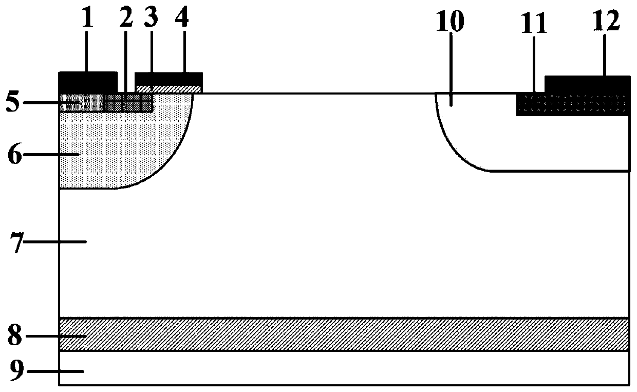 SA-LIGBT device with longitudinally separated anode