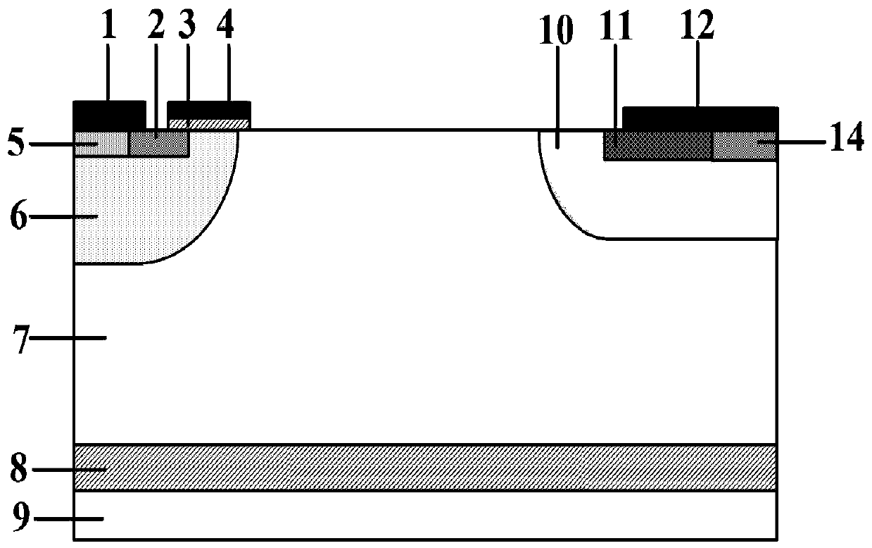 SA-LIGBT device with longitudinally separated anode