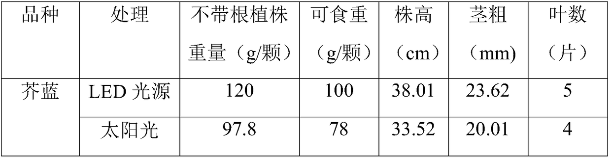 Vegetable plantation method and LED light source