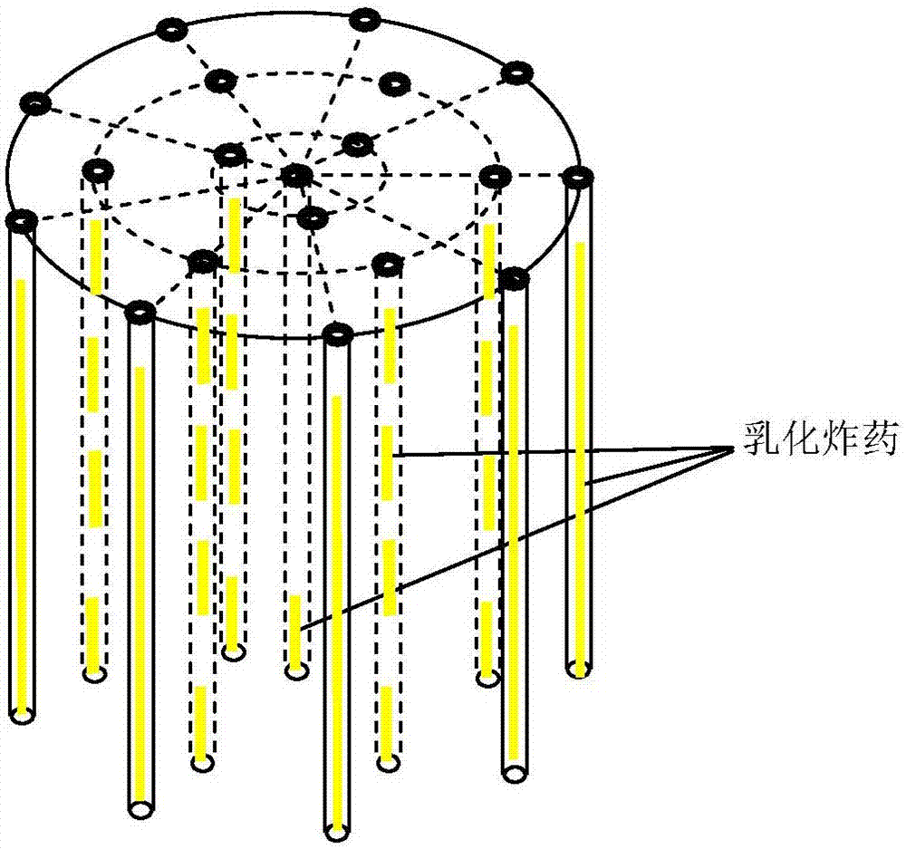 One-time forming blasting method for extra-high voltage electric transmission line pile-well