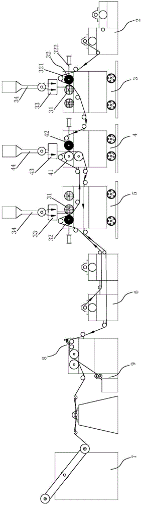 Double-layer bubble type heat insulation film and production device thereof