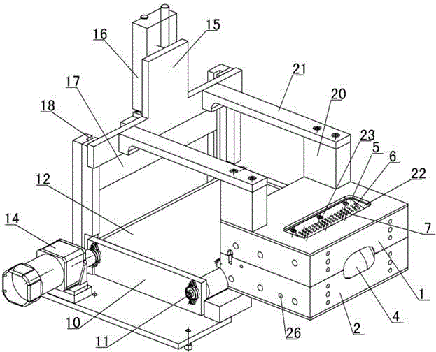 Mould with long glass fiber composite material co-extrusion machine opening