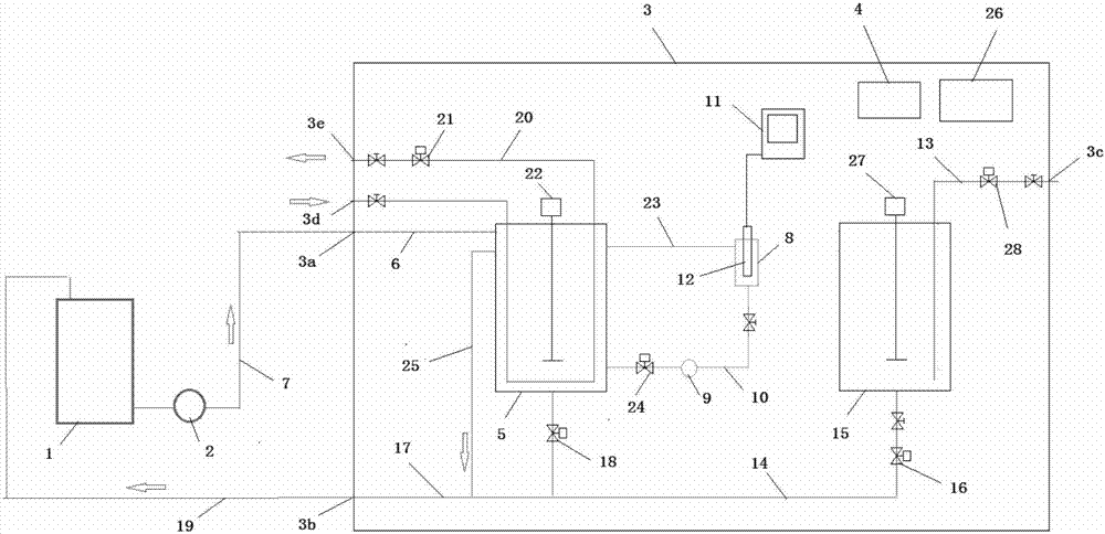 Electroplating bath solution concentration online detection and charging integrated device