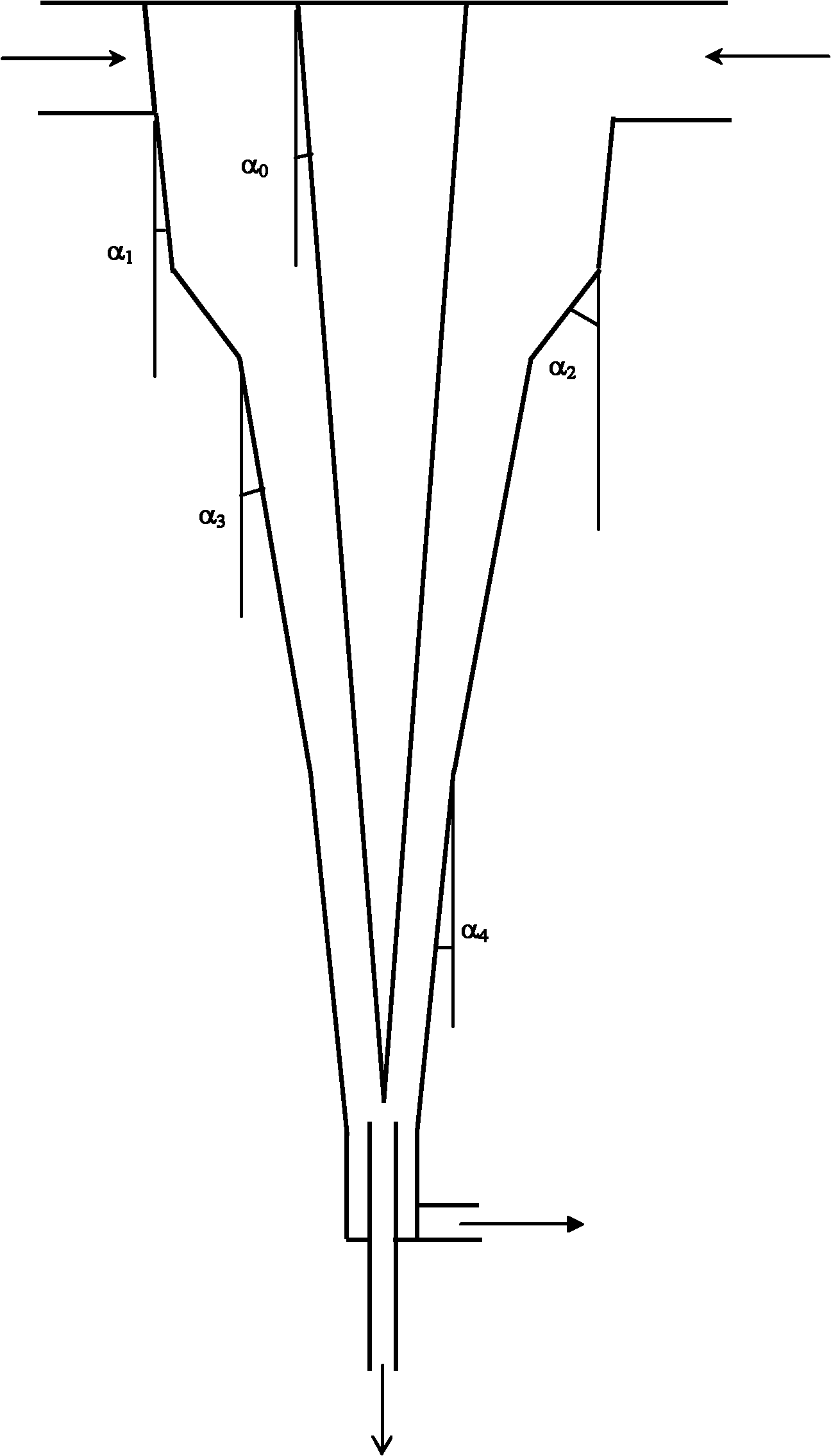 Equidirectional drainage reverse taper type high-efficiency rotational flow separator