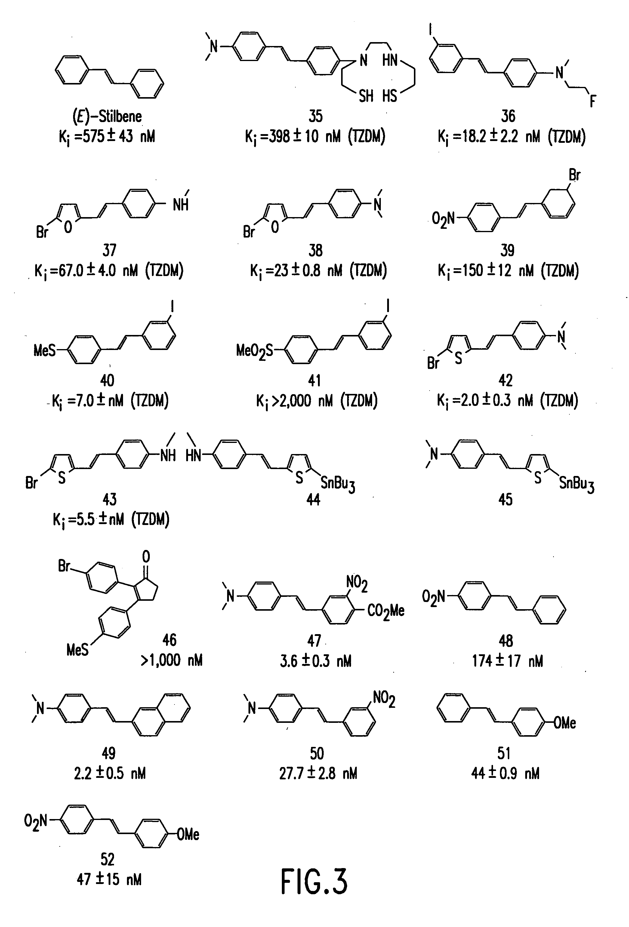 Stilbene derivatives and their use for binding and imaging amyloid plaques