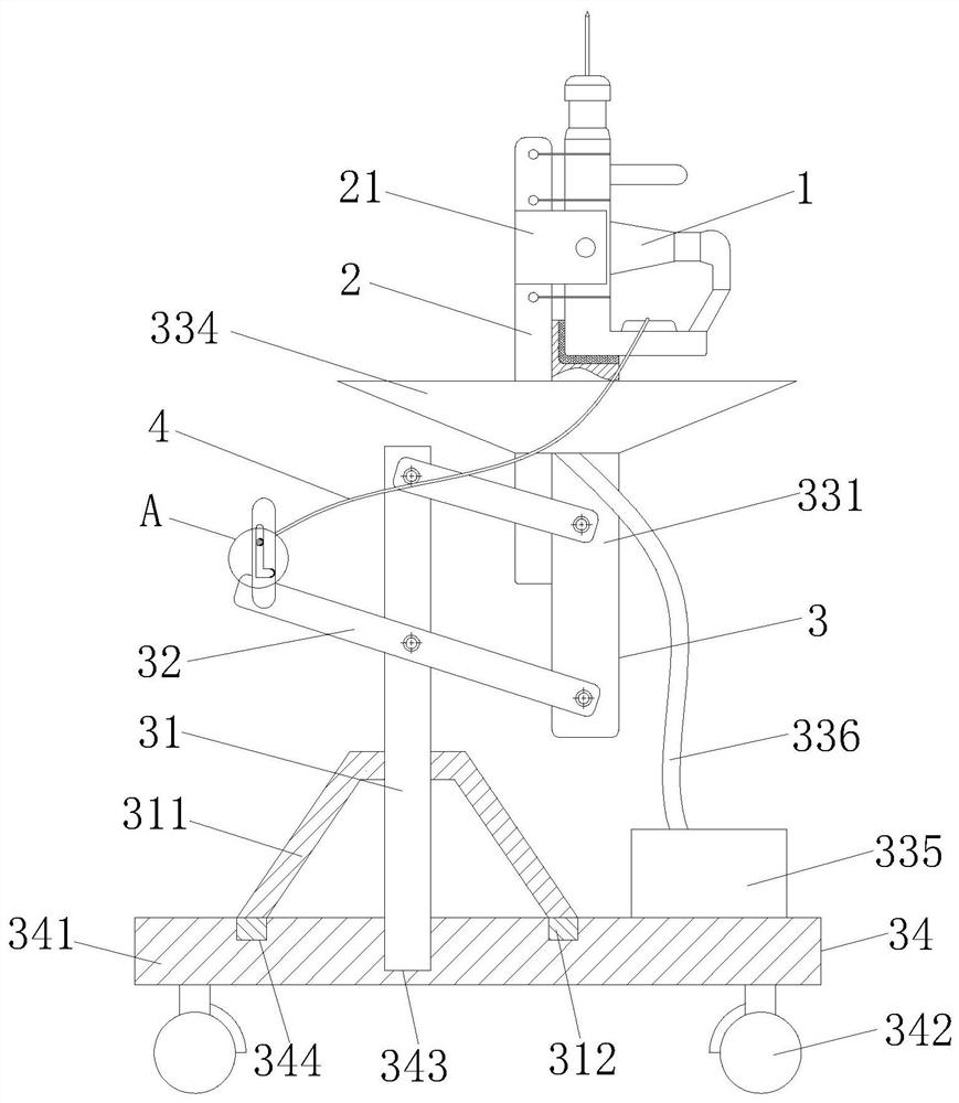 House building engineering column top steel bar drilling and planting auxiliary device