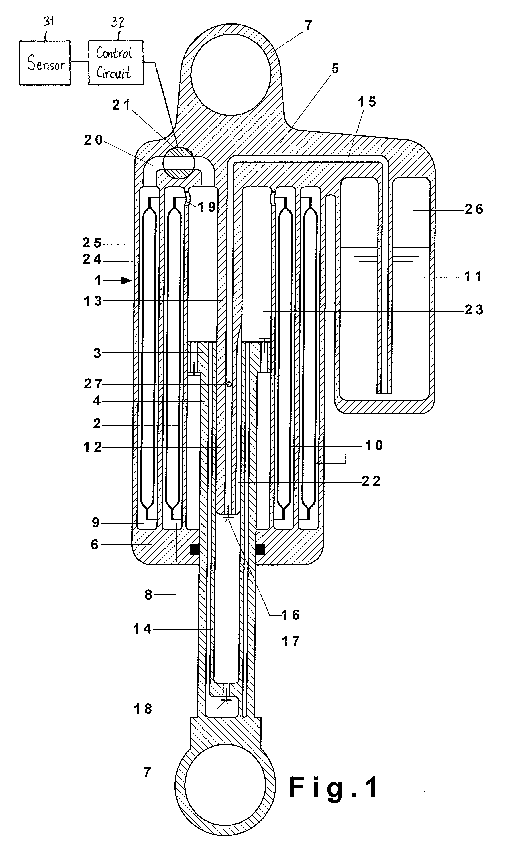 Self-pumping hydropneumatic spring strut