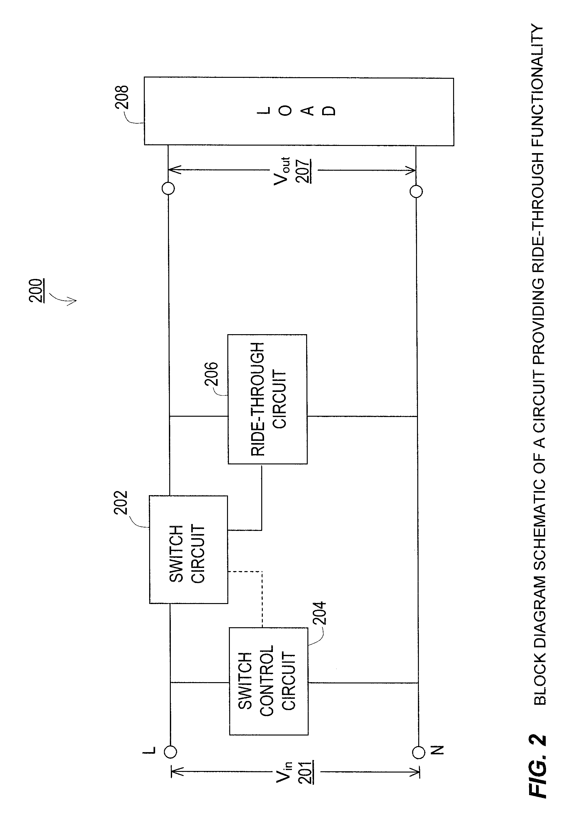 Line cord with a ride-through functionality for momentary disturbances