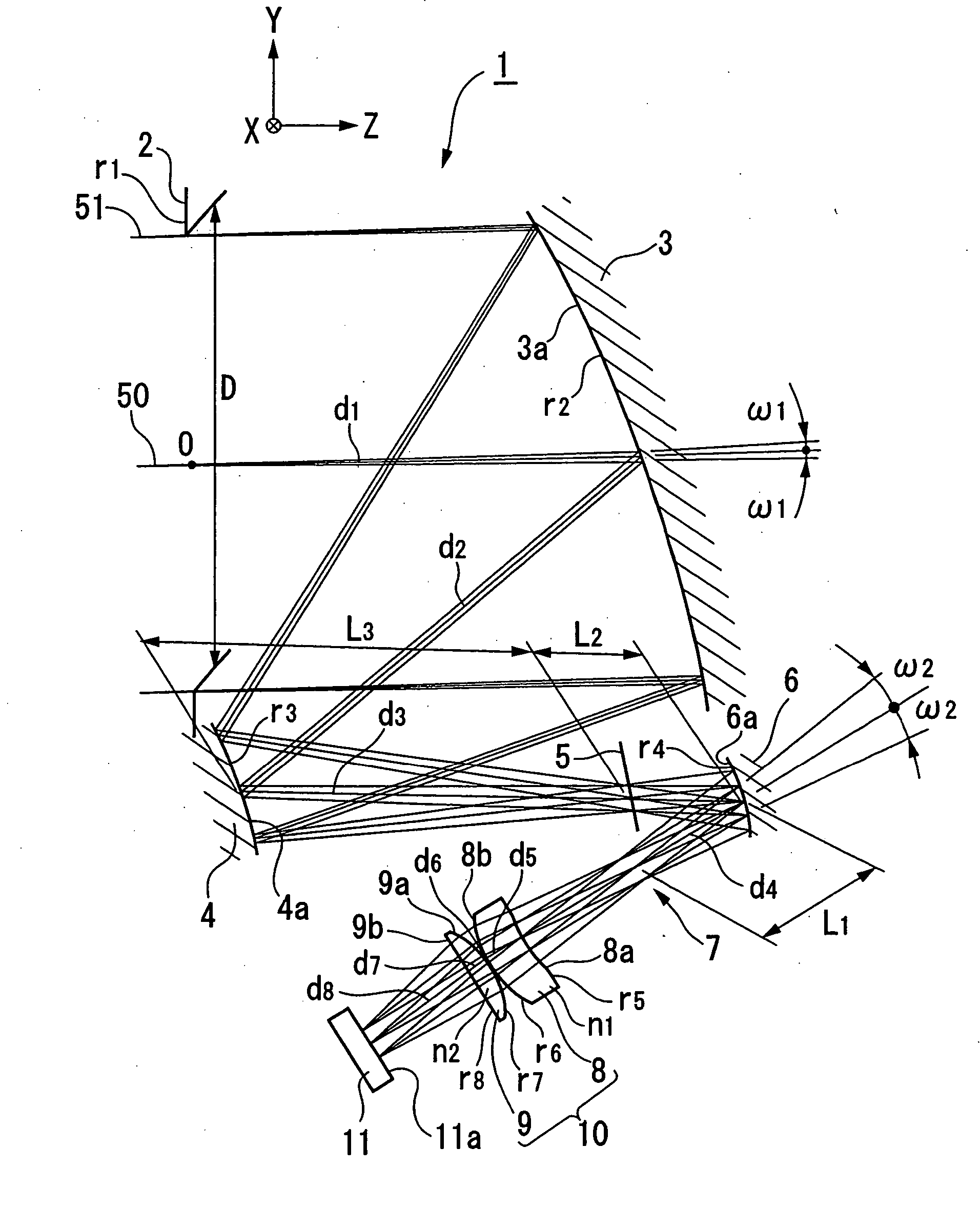 Decentered optical system, light transmitting device, light receiving device, and optical system