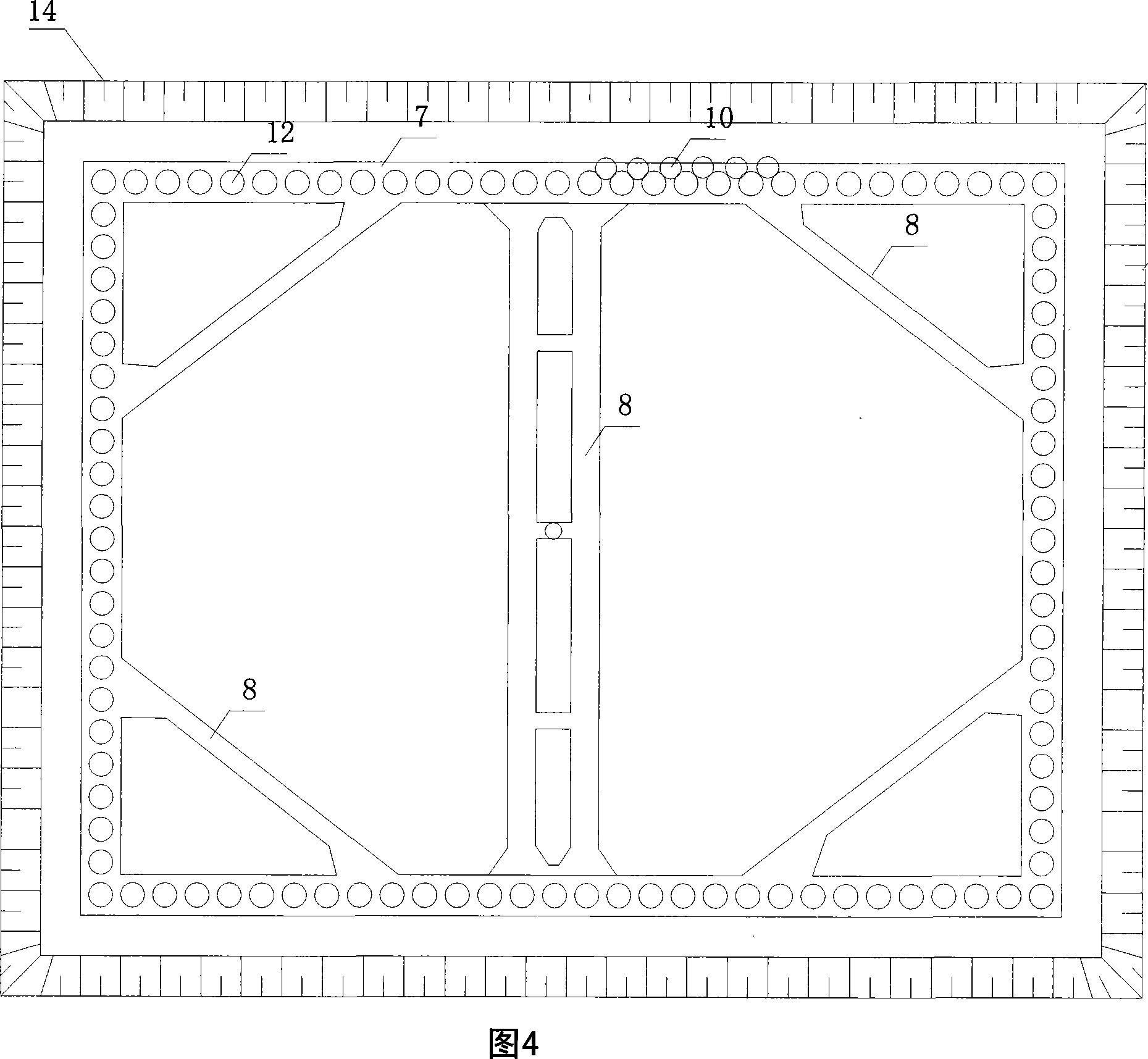 Method for supporting and protecting building foundation pit by employing transverse-diaphragm prestressing concrete pipe pile