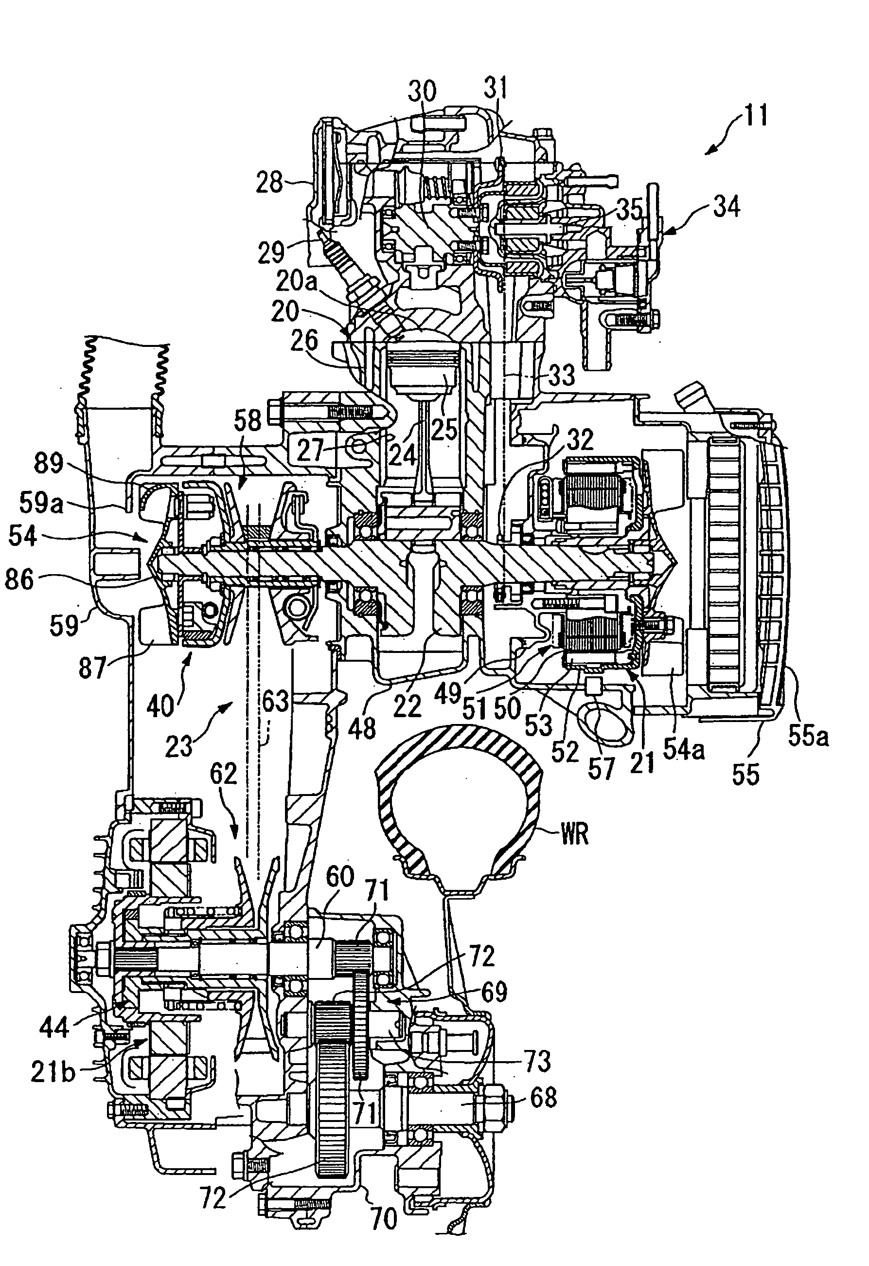 Power unit cooling device