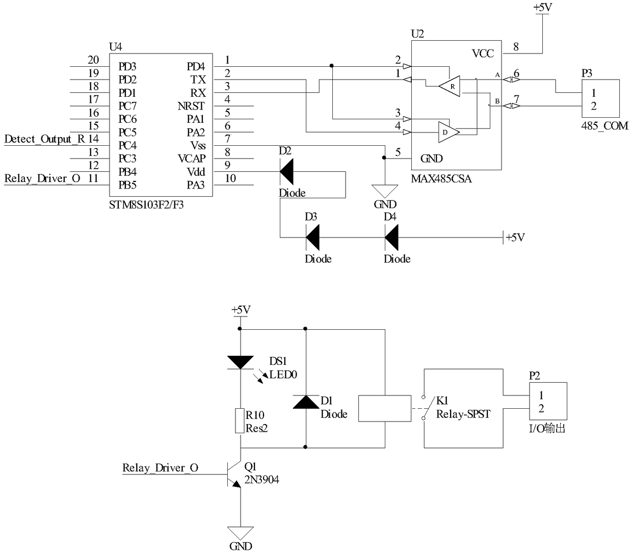 Conveying pipeline human body detection device based on capacitance detection