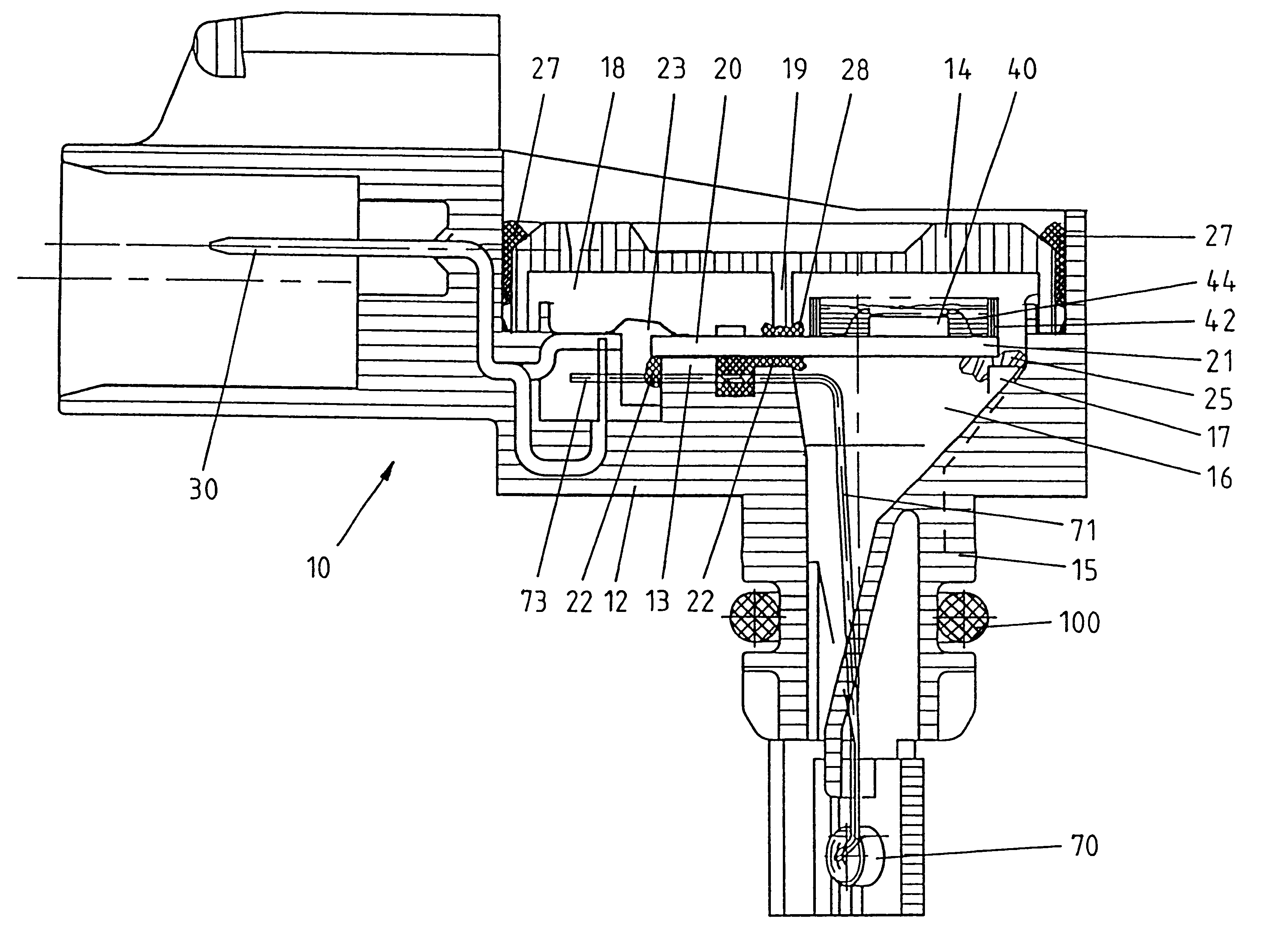 Apparatus for detecting the pressure and temperature in the intake tube of an internal combustion engine, and method for producing it