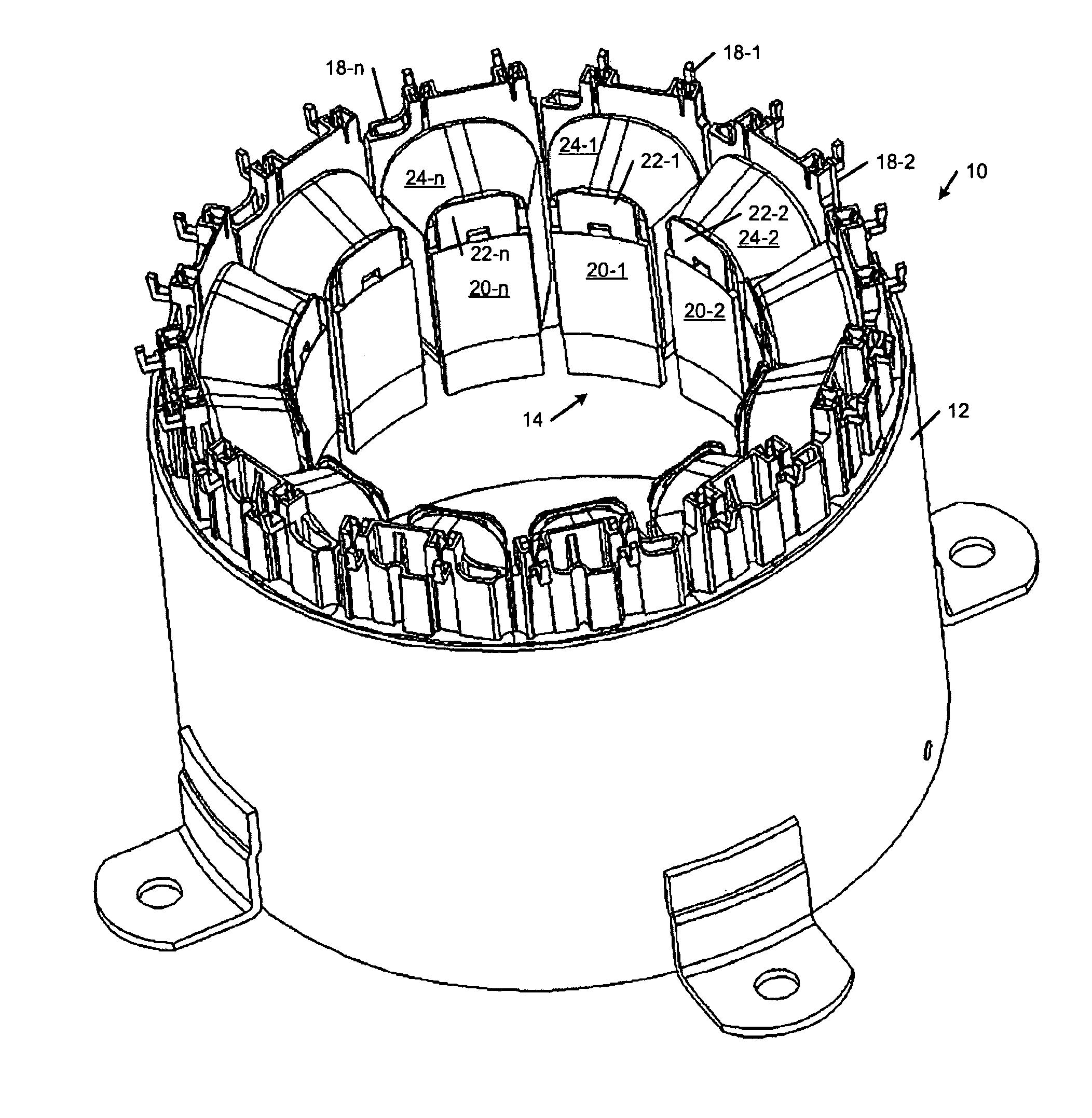 Interconnecting method for segmented stator electric machines