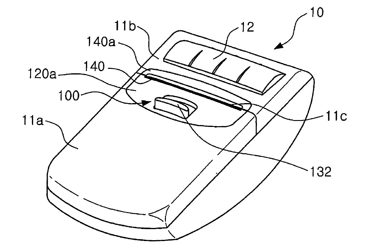 Portable printer equipped with manual cutter