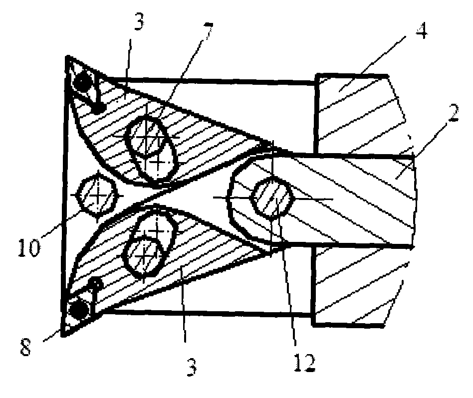 Double-blade boring cutter head without radial motion for cutter bar