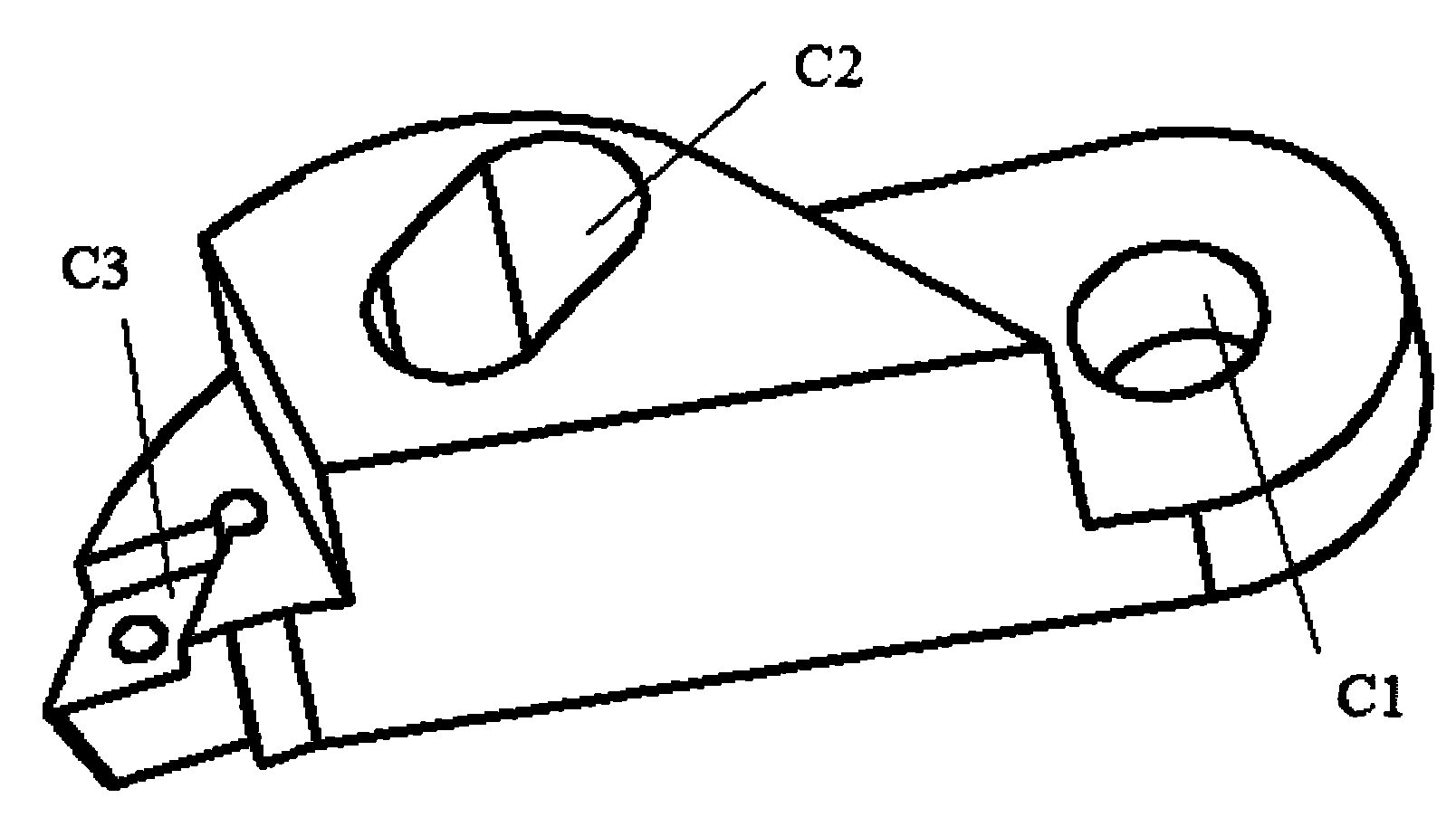 Double-blade boring cutter head without radial motion for cutter bar