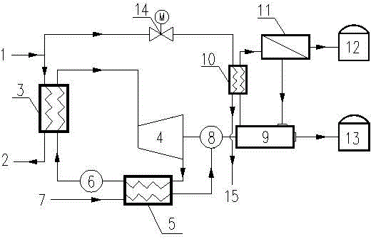 Reverse-osmosis seawater desalting device based on organic rankine cycle