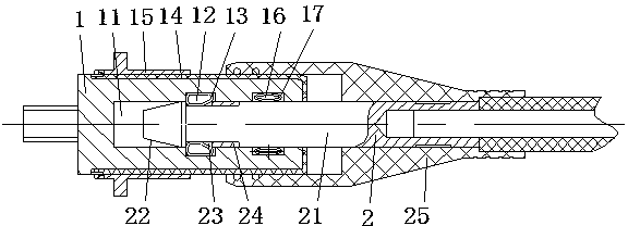 Vehicle high-voltage cable self-locking splicing pair