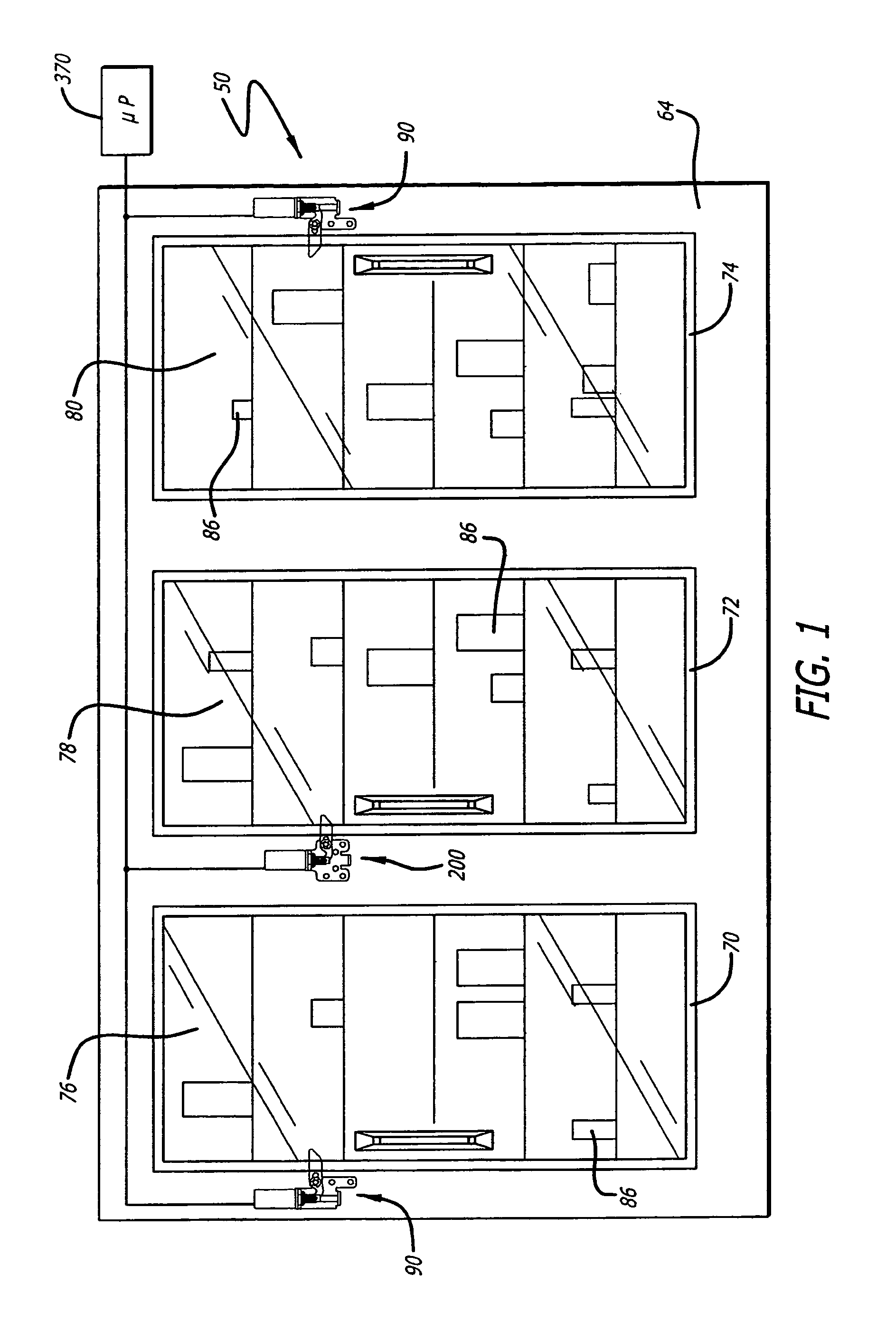 Electric door lock system for refrigerated display cases