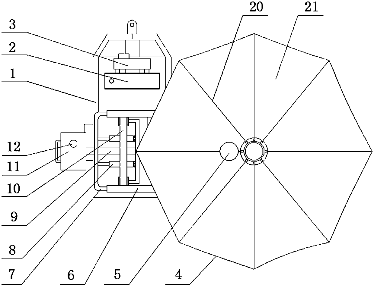 Inverted umbrella type forest fruit vibration harvesting mechanism