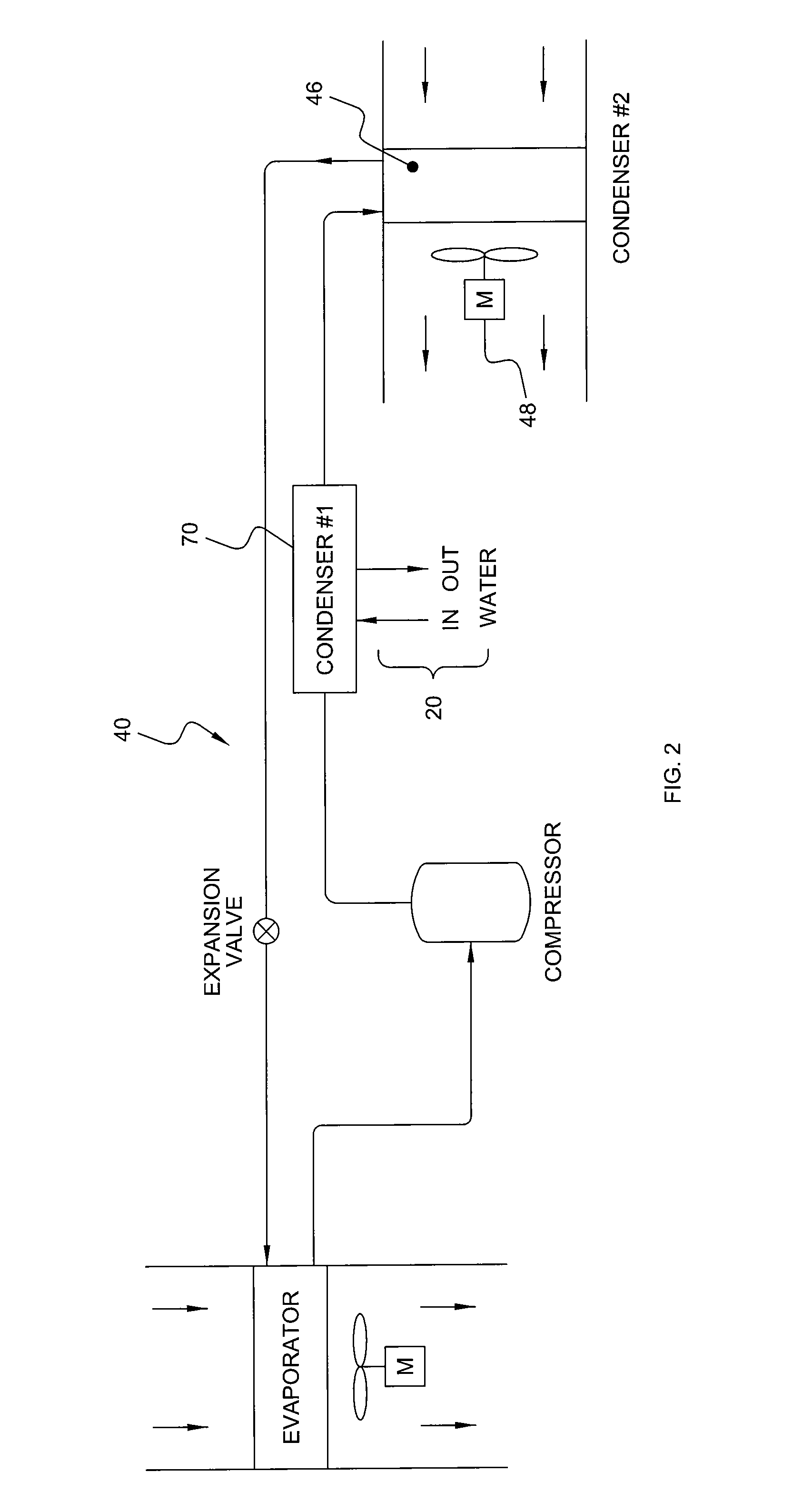 Galley cooling heat sink through water system