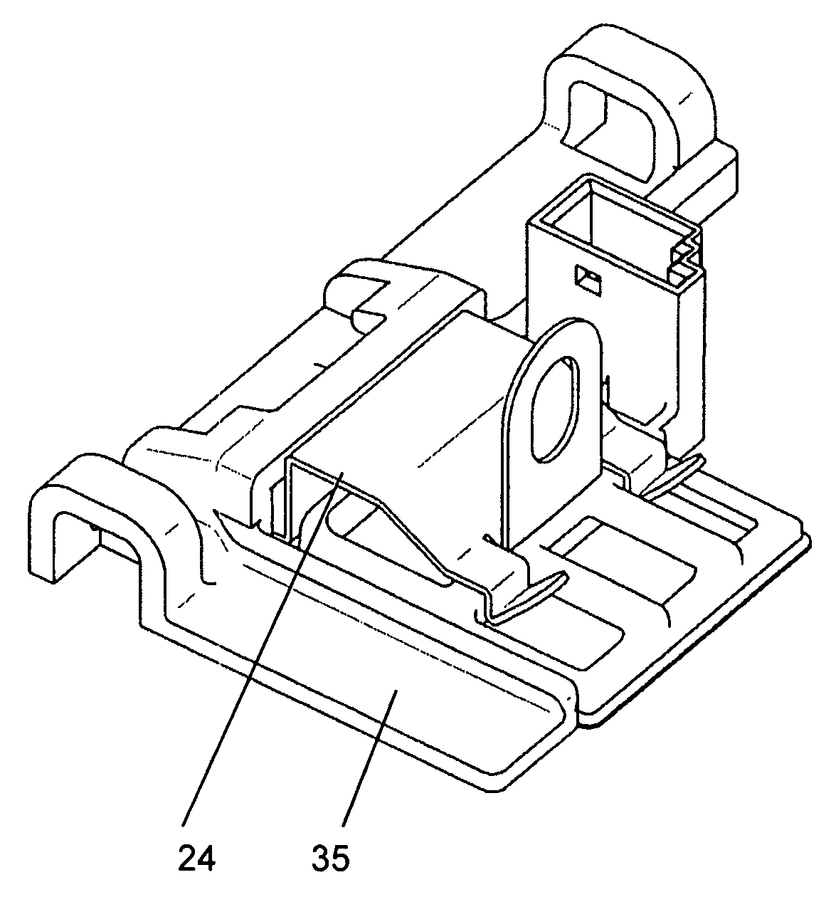 Retaining frame for a support element of a sensor